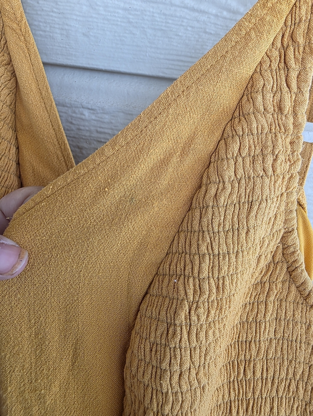 torrid Mustard Yellow Smocked V-Neck Midi Dress - Picture 6 of 7